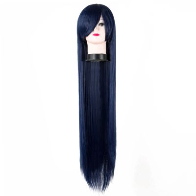 【jw】♨♘  Dark Wig Fei-Show Synthetic Resistant 100CM/40 Inches Straight Hair Costume Cos-play Hairpiece