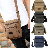 Retro Travel mens Shoulder Bag Flip Solid Color Casual Messenger Canvas Fashion Zipper Multifunctional mens Shoulder Bag