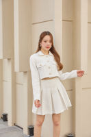 Pirunya - Tweed Set 03 ชุดเซต ผ้าทวีต เสื้อแขนยาว กระโปรงพลีท