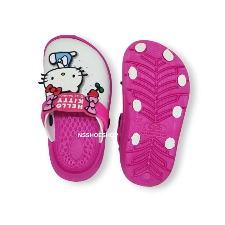 รองเท้าหัวโตเด็ก-clog-มีไฟ-led-hello-kitty-ลาย-เฮลโล-คิตตี้-รุ่น-ktl-537