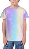 Galaxy Pink Blue Rainbow T- Shirt Short Novelty for Boys and Girl