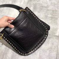 สีดำ Designer ผู้หญิง Studs Crossbody กระเป๋า Casual High Street Tacks ของแท้หนังไหล่กระเป๋า Rivets Studded กระเป๋ากระเป๋าถือ Newhot