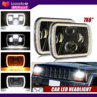 【ขายร้อน】5X7 "7X6" LED ไฟหน้า Hi-Lo Beam จุดสีดำสำหรับรถจี๊ปเชโรกี XJ Wrangler YJ