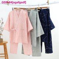 Agafgadf Conjunto De Pijamas Quimono Estilo Japonês Para Amantes Sete Mangas Godão GOPAS Doméstico Fofo Doce 2 Peças Feas Novo Novo 2023