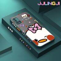 Jlingji เคสปลอกสำหรับ Samsung กาแลคซี M31 A31ลายการ์ตูนรักเป็ดบางดีไซน์ใหม่ด้านข้างกันกระแทกมีน้ำค้างแข็งโปร่งใสแข็งเคสมือถือป้องกันกล้องคลุมทั้งหมด Softcase