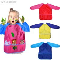 【jw】✹❒ Children Sleeve School Bib Smock With Storage Painting Apron Kids