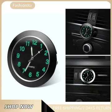 Luminous Thermometer Hygrometer Car Clock Ornament Noctilucent Watch