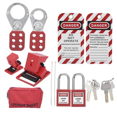 9 PCS Lockout Tagout Locks Tags Set Lockout Locks Keyed Different Safety Padlocks Out Tag Out Kit