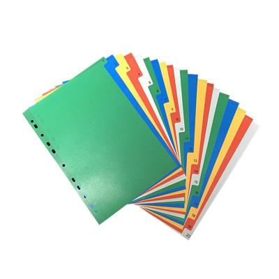20 Pages A4 Colorful Index Page Classified Lables Plastic Tab Dividers (Color Printed Number)