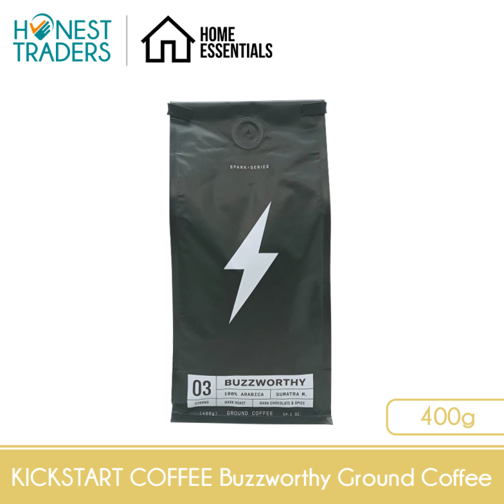 KICKSTART Spark Series 03 "Buzzworthy" Ground Coffee (400g) Dark Roast, 100 Arabica from