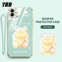 เคสโทรศัพท์ YBD สำหรับ Samsung Galaxy A03 A042F A04E F14 5G เคสโทรศัพท์นิ่มโปร่งใสหมีรุนแรงลายการ์ตูนไล่ระดับสีพร้อมกรอบป้องกันกล้องเลนส์คลุมทั้งหมด