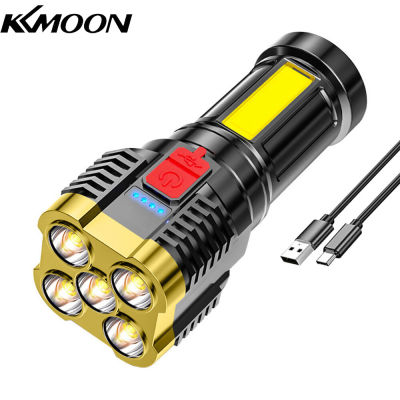 KKmoon ไฟไฟชาร์จusb ทำงานลูเมนสูงแบบพกพา5ไฟฉาย LED พร้อมโหมดไฟส่องสว่าง4โหมด