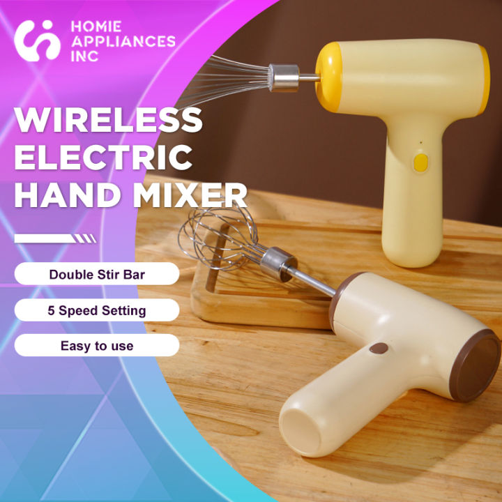 Usb Rechargeable Cordless Electric Mixer, 5 Speed 304 Stainless