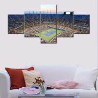 Zhangyanhui2 Arthur Ashe Stadium US เปิด Night Match ใน New York Boys ของขวัญภาพวาดบ้าน Wall Home Decor Room Decor โปสเตอร์5แผงผ้าใบ Art 5ชิ้น