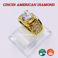 แหวนไททาเนียมชายสุดหรู American Diamond Limited Stock-Code 01 Gold