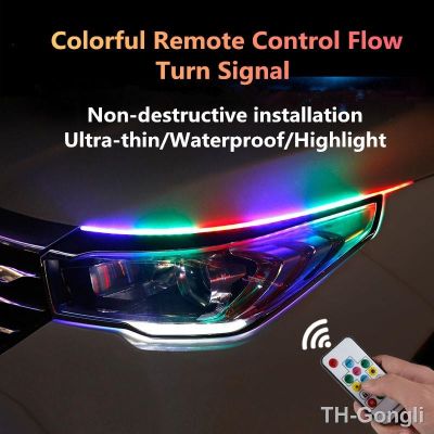 【hot】♙ↂ✸  2pcs Car DRL Lamp Strip Flowing Lights 12V Headlight Turn