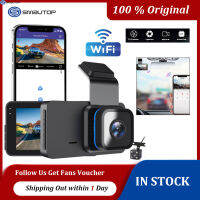 SMAUTOP กล้องติดรถยนต์สำหรับกล้อง WiFi Dashcam ไวไฟเอชดีแบบเต็ม1296P DVR G-Sensor Dash Cam กล้องถ่ายรูปกลางคืนเครื่องบันทึก GPS 24ชั่วโมงจอดรถจอนายทะเบียนเลนเตือนการออกเดินทาง