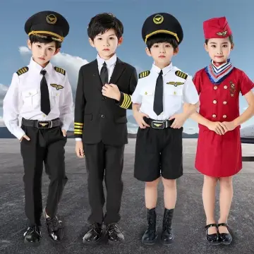 Female Pilot Fancy Dress, Sexy Airline Captain Costume 12-14 -