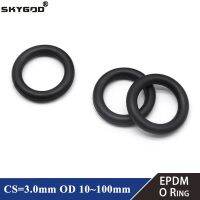 10/50Pcs EPDM o Rings CS 3mm OD 10 ~ 100mm Acid and Alkali Resistance Water Resistance Friction Resistance o-ring Black Gas Stove Parts Accessories