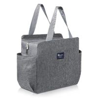 Insulated Lunch Bag with Dual Side Pockets Thermal Lunch Tote Bag Women Men Adults Capacity for Work School Office