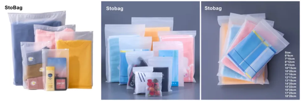 StoBag CPE Frosted Matte Clothes Packaging Bag Small Large Plastic