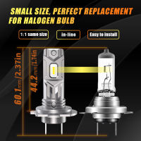 2ชิ้นมินิ LED ไฟหน้า H7 Led C An BUS ป้องกันข้อผิดพลาดหลอดไฟ60วัตต์ไร้สายสำหรับรถยนต์โคมไฟหัว H18 18000LM Super Bright เทอร์โบไดโอดสีขาว