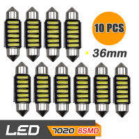 65Infinite (แพ๊ค 10 C5W 7020 6SMD 36mm) 10x LED C5W 7020 6SMD ขนาด 36mm ไฟโดม ไฟอ่านหนังสือ ไฟห้องโดยสาร ไฟหัวเก๋ง ไฟส่องป้ายทะเบียน กระจายแสง 180องศา CANBUS Super Bright ความสว่างสูง สี ขาว (White)