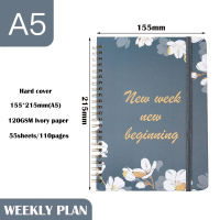 Schedule Book A5 And Journals,Daily,Weekly,Calendar Planner For Productivity &amp; Goal Setting,Spiral Coil Notepads Agenda 2022