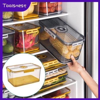 Toolsnest ภาชนะเก็บอาหารตู้เย็นผลิตประหยัด-Stackable ตัวจัดระเบียบตู้เย็น Keeper ตะกร้าช่องเก็บของลิ้นชักพร้อมฝา,ถาดระบายน้ำสำหรับผัก,ผลไม้