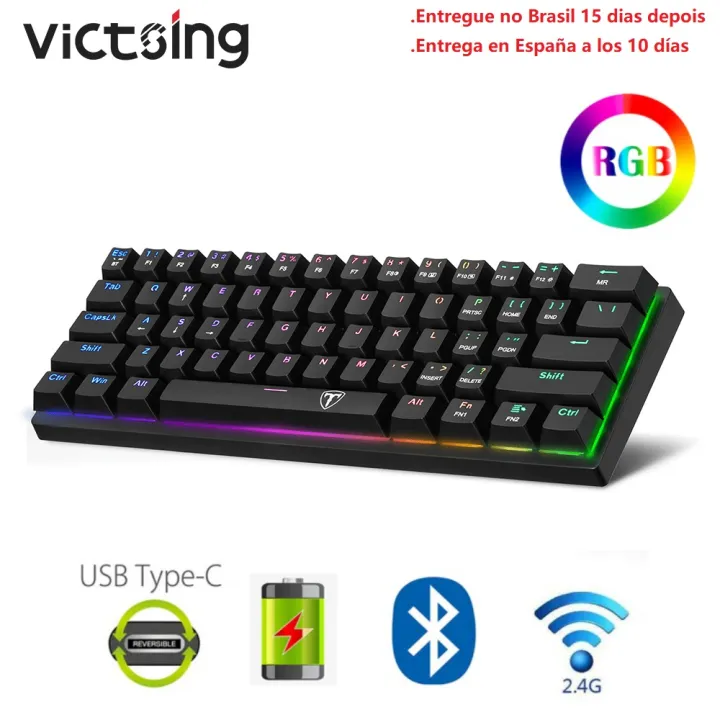 Victsing Mechanical Gaming Keyboard RGB Backlit Rechargeable Wireless