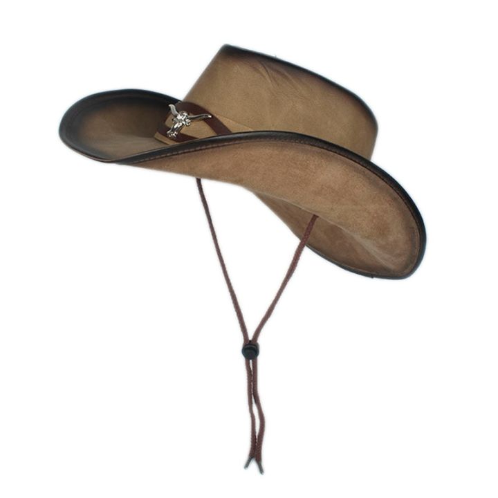 หนังคาวบอยหมวกผู้หญิงผู้ชายตะวันตก-sombrero-hombre-หมวก-pamama-windproof-เชือกหมวกแจ๊ส