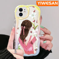 YIWESAN เคสสำหรับ iPhone 11 11 Pro 11 Pro Max,เคสมือถือลายผีเสื้อรูปหญิงสาวสวยเคสโทรศัพท์โปร่งใสกรอบขอบเคสนิ่มกันกระแทกทนทานต่อการขีดข่วนวัสดุ TPU ซิลิกาเจลป้องกันตกฝาครอบป้องกันเลนส์กล้องถ่ายรูป