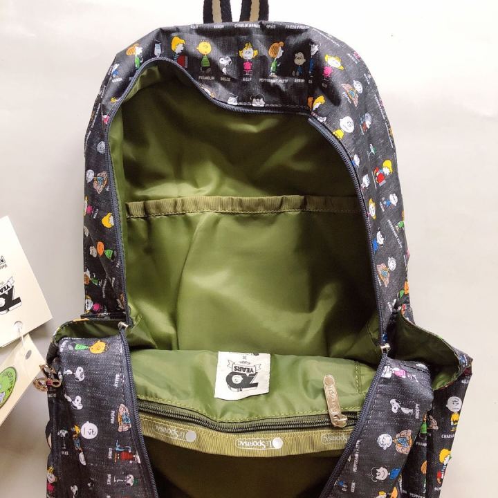 lesportsac-2023-snoopy-แบรนด์ใหม่กระเป๋าเป้สะพายหลังกระเป๋าเดินทาง3426