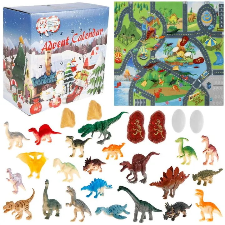 Christmas Advent Calendar with Dinosaur Toys Educational Reusable