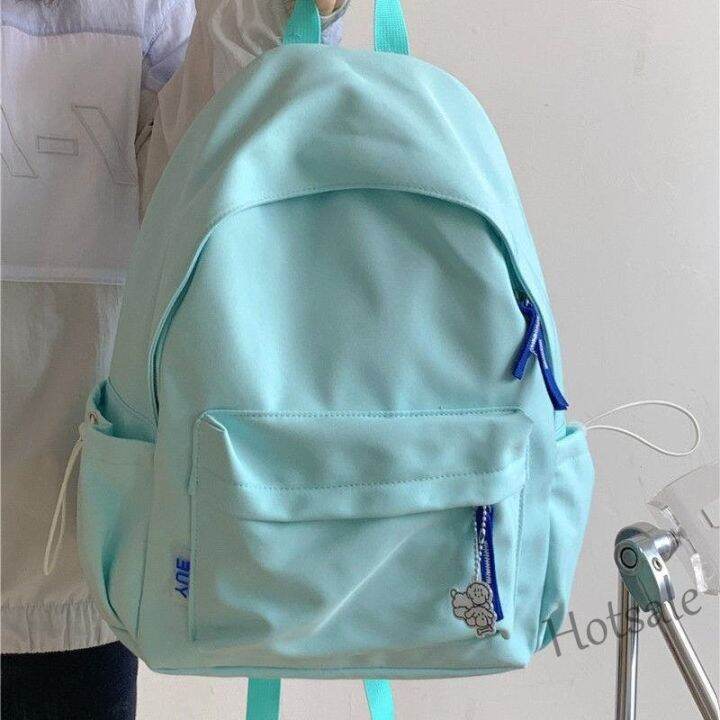 hot-sale-c16-korean-version-schoolbag-girls-large-capacity-backpack-solid-color-backpack-student-cute-backpack