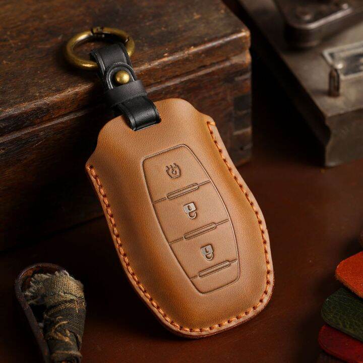 new-luxury-leather-smart-car-key-case-cover-fob-protector-keyring-shell-for-dongfeng-scenery-580-accessories-keychain-holder-bag