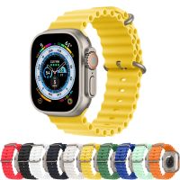 [HOT EWSGWJKKAI HOT] Ocean สำหรับ Apple Watch Serie 8 7 6 5 3 2 49มม. 45มม. 44มม. 40มม. 41มม. 42มม. สร้อยข้อมือซิลิโคน IWatch Ultra 49 45มม.