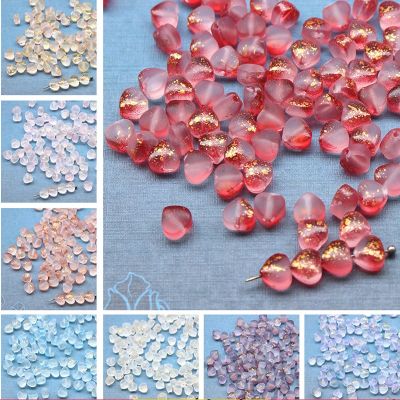 50Pcs/Lot 6mm Frosted Love Heart Shape Czech Glass Lampwork Crystal Spacer Beads for Jewelry Making Diy Earrings Bracelet