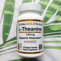 แอล ธีอะนีน L-Theanine, AlphaWave® 100 mg 30 Veggie Capsules (California Gold Nutrition®)