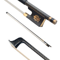 Well Balanced 4/4 Violin Fiddle Bow Golden Braided Carbon Fiber Round Stick Ebony Frog Violin Parts Accessories