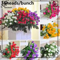 NAICKERTH 36Heads สัมผัสจริง ตกแต่ง พวงไหม งานฝีมือ DIY การตกแต่งบ้าน ตกแต่งงานแต่งงาน กุหลาบตูมเล็ก ช่อดอกไม้เจ้าสาว ดอกไม้ประดิษฐ์