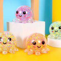 【LZ】❁  Z50 Glowing Light Squid Vent Ball Squeeze Toy Decompression Toy Soft Sensory Bubble Octopus Ball Stress Relief Toy For Kids Gift