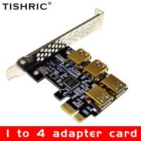 บัตรอะแดปเตอร์ชุบทอง Titric Pci 1ถึง4 Usb 3.0ตัวคูณฮับ Pci อะแดปเตอร์การ์ดสล็อต Pcie ด่วนสำหรับเคสโทรศัพท์ Miner