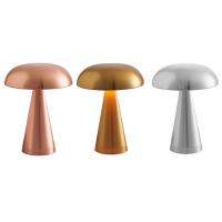 1Set Mushroom Lamp Hotel Cafe Outdoor Decorative Bedside USB Charging Night Lamp Bronze