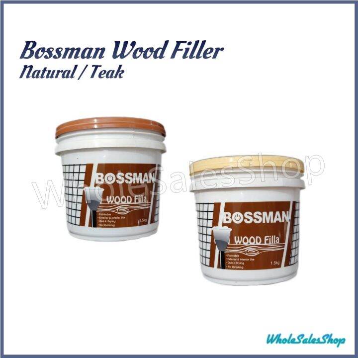 1.5KG Bossman Wood Filler / Wood Putty For Cracks and Holes Teak