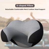 Memory Foam Car Seat Headrest U-shaped Neck Pillow Auto Detachable Comfortable Sleeping Neck Cushion Nap Time Head Support