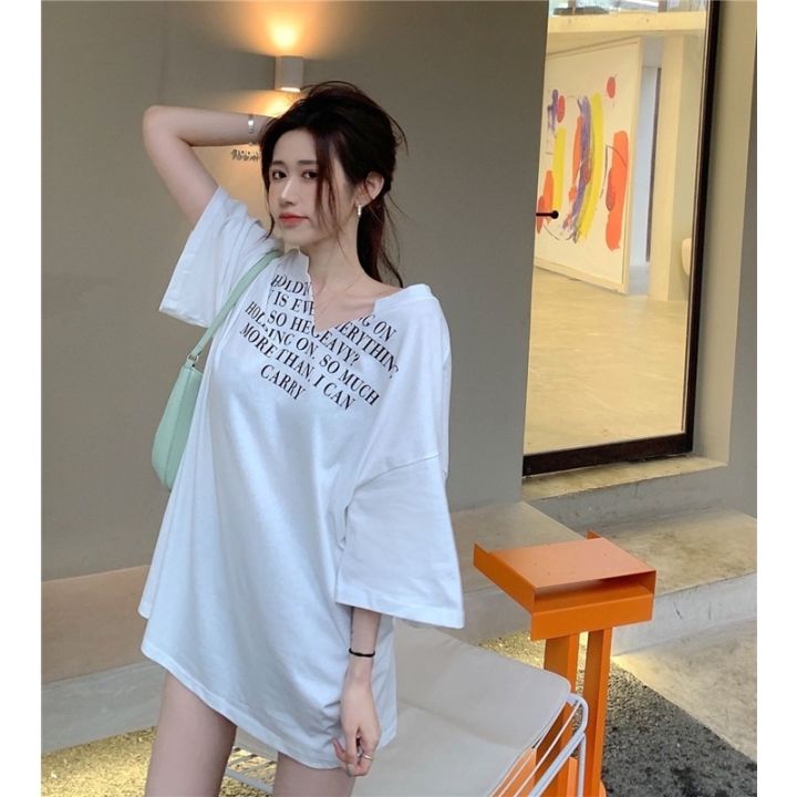 dahong-เสื้อแฟชั่นผู้หญิง-oversize-เสื้อสาวอวบ-ทรงหลวม-แฟชั่นฤดูร้อน-xxl-2435