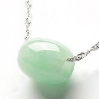 Lulutong Jade Pendant Ice Natural Genuine Myanmar A Jade Pendant Womens Transshipment Beads Inlaid with 925 Silver Necklace Q8VX Q8VX
