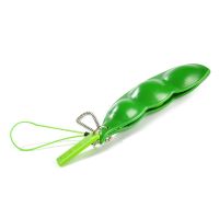 Funny Squishy Squeeze Peas Beans Keychain Anti StressToys Pendants Decompression