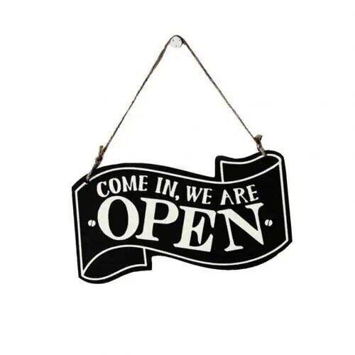 DoubleSided Open/closed License Plate Store Wall Decor Restrooms Tin